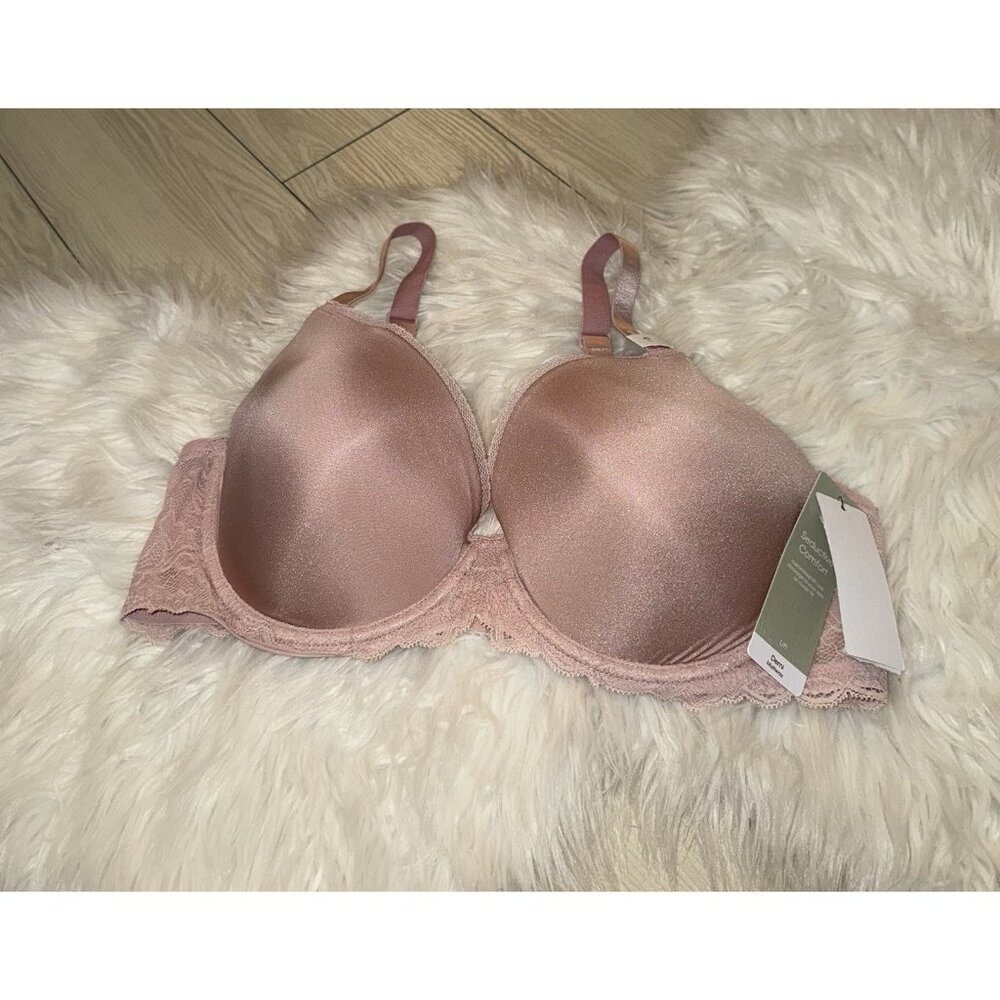 Calvin Klein QF1444 Seductive Comfort Lace Demi Lift Bra UW Womens 40C Pink New